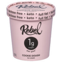 Rebel Ice Cream, Cookie Dough, 1 Pint