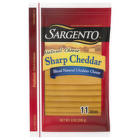 Sargento Sliced Cheese, Natural, Sharp Cheddar, 11 Each