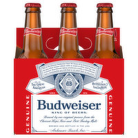 Budweiser Beer, 6 Pack Beer, 12 FL OZ Bottles, 5% ABV, 6 Each