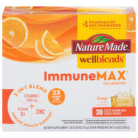 Nature Made Wellblends Fizzy Drink Mix, ImmuneMax, Orange, Stick Packs, 30 Each