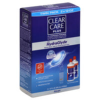 Clear Care Plus Cleaning & Disinfecting Solution, with HydraGlyde, Twin Pack, 2 Each