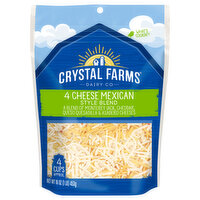 Crystal Farms Cheese, 4 Cheese Mexican Style Blend, 16 Ounce