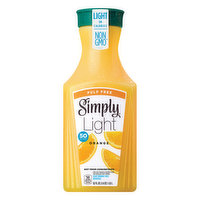 Simply Light Juice Drink, Orange, Pulp Free, 52 Ounce