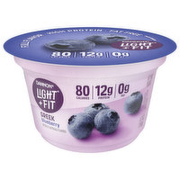 Dannon Light + Fit Yogurt, Fat Free, Greek, Blueberry, 5.3 Ounce