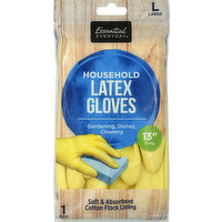 Essential Everyday Latex Gloves, Household, Large, 1 Each