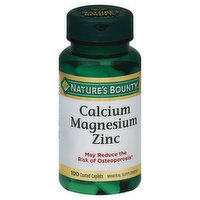 Nature's Bounty Calcium Magnesium Zinc, Coated Caplets, 100 Each