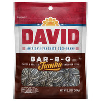 David Bar-B-Q Flavored Salted and Roasted Jumbo Sunflower Seeds Keto Friendly Snack, 5.25 Ounce