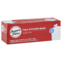 Shoppers Value Tall Kitchen Bags, 13 Gallon Size, 15 Each