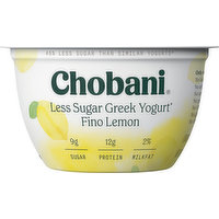 Chobani Yogurt, Less Sugar, Low-Fat, Greek, Fino Lemon, 5.3 Ounce