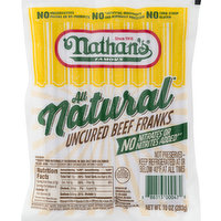 Nathan's Beef Franks, Uncured, 10 Ounce