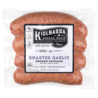 Kiolbassa Sausage, Smoked, Roasted Garlic, 13 Ounce