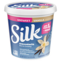 Silk Yogurt Alternative, Almondmilk, Unsweet, Vanilla, 24 Ounce