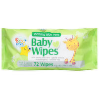 Baby Love Baby Wipes, Soothing Aloe Vera, 72 Each