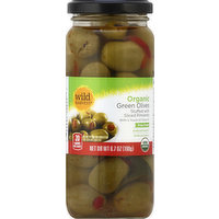 Wild Harvest Olives, Green, Organic, Stuffed with Sliced Pimiento, 6.7 Ounce