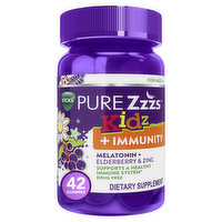 Vicks Immune Support Vicks PURE Zzzs Kidz + Immunity Sleep Aid Gummies, 0.5mg Melatonin per gummy, Dietary Supplement, 42 Ct, 42 Each