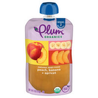 Plum Organics Stage 2 Organic Peach, Banana & Apricot 4oz Pouch, 4 Ounce