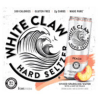 White Claw Hard Seltzer Hard Seltzer, Peach, 6 Each