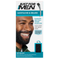 Just For Men Easy Brush-In Color, Mustache & Beard Color, Jet Black M-60, 1 Each