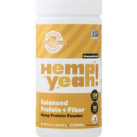 HEMP YEAH Hemp Protein Powder, Unsweetened, 16 Ounce