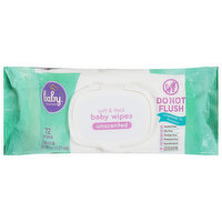 Baby Basics Baby Wipes, Soft & Thick, Unscented, 72 Each