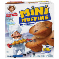 Little Debbie Muffins, Blueberry, Mini, 5 Each