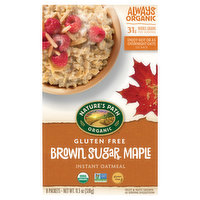 Nature's Path Organic Oatmeal, Gluten Free, Instant, Brown Sugar Maple, 8 Each