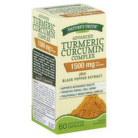 Nature's Truth Turmeric Curcumin Complex, Plus Black Pepper Extract, Advanced, 1500 mg, Quick Release Capsules, 60 Each