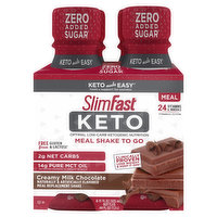 SlimFast Meal Replacement Shake, Creamy Milk Chocolate, Meal Shake To Go, 4 Each