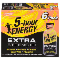 5-Hour Energy Energy Drink, Extra Strength, Strawberry Banana, 6 Pack, 6 Each