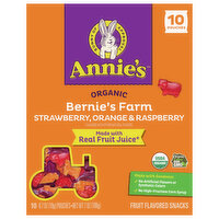 Annie's Bernie's Farm Fruit Flavored Snacks, Organic, Strawberry, Orange & Raspberry, 10 Each