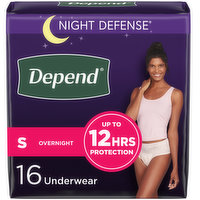 Depend Fresh Protection Incontinence Underwear for Women, Overnight, 16 Each