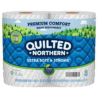 Quilted Northern Ultra Soft & Strong Bathroom Tissue, Unscented, Mega Rolls, 2-Ply, 4 Each