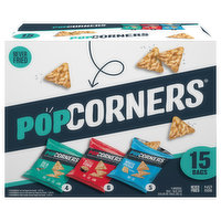 PopCorners Corn Snacks, Sea Salt, Kettle Corn, White Cheddar, 15 Each