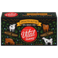 Vital Farms Grass-Fed Unsalted Butter, 2 Each