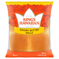 King's Hawaiian Rolls, Savory Butter, 4 Each