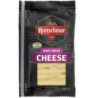 Kretschmar Premium Deli Pre Sliced Baby Swiss Cheese, 8 Ounce