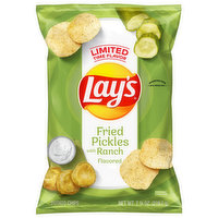 Lay's Potato Chips, Fried Pickles with Ranch Flavored, 7.75 Ounce