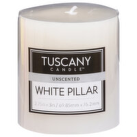 Tuscany Candle Candle, Unscented, White Pillar, 1 Each