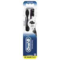 Oral-B Toothbrushes, Charcoal, Medium, 2X Value Pack, 2 Each