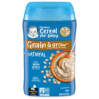 Gerber Cereal for Baby Oatmeal, Grain & Grow, Supported Sitter 1st Foods, 8 Ounce