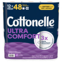 Cottonelle Ultra Comfort Toilet Paper, Mega Rolls, 2-Ply, 12 Each