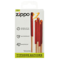 Zippo Matches, Typhoon, Windproof & Waterproof, 25 Each