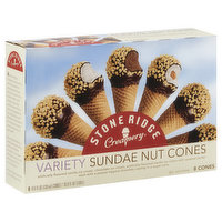 Stone Ridge Creamery Sundae Nut Cones, Variety, 8 Each