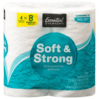 Essential Everyday Bathroom Tissue, Double Rolls, Soft & Strong, 2 Ply, 4 Each