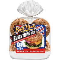 Ball Park Everything Pre sliced Hamburger Buns, 8  count, 16 oz, 8 Each