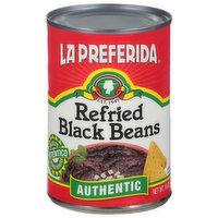 La Preferida Black Beans, Refried, Authentic, 16 Ounce