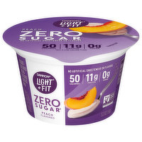 Dannon Light + Fit Yogurt, Zero Sugar, Peach Flavored, 5.3 Ounce