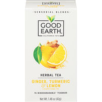 Good Earth Sensorial Blends Sensorial Blends Ginger, Turmeric & Lemon Herbal Tea Bags, 1.48 Ounce