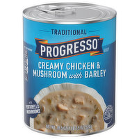 Progresso Soup, Creamy Chicken & Mushroom with Barley, Traditional, 18.5 Ounce