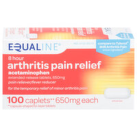 Equaline Arthritis Pain Relief, 8 Hour, 650 mg, Caplets, 100 Each